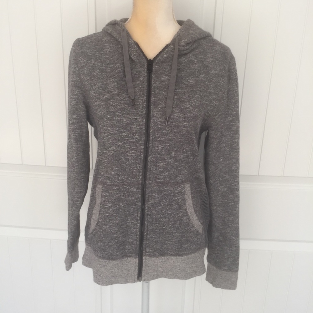 5/$25! Express zipper up hooded fleece size SP
